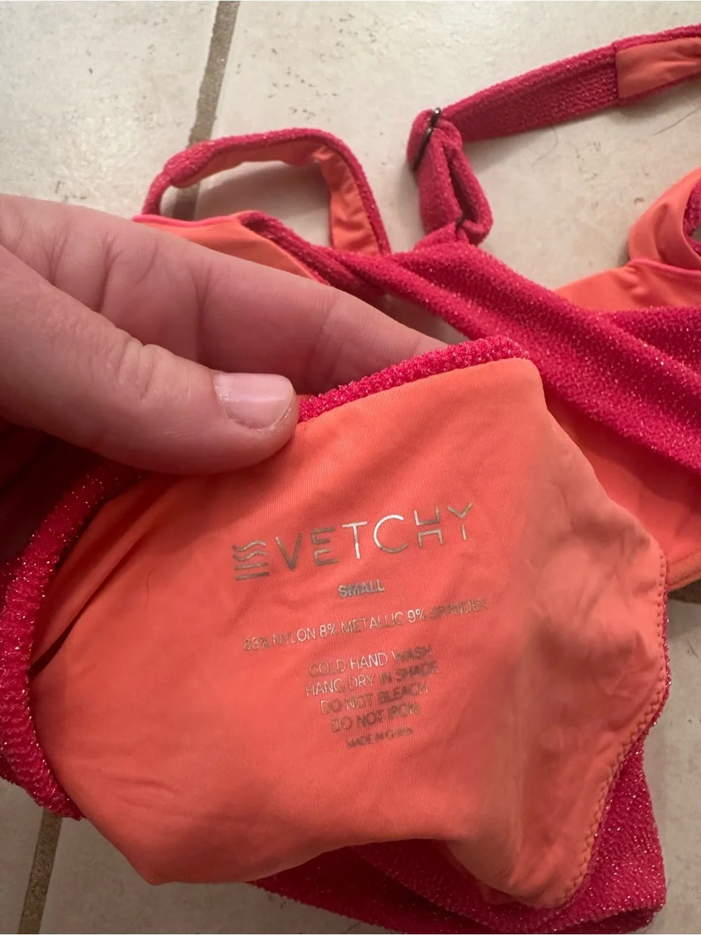 Sparkly vetchy coral pink Two-Piece Bikini Set - super comfortable! - Picture 4 of 4
